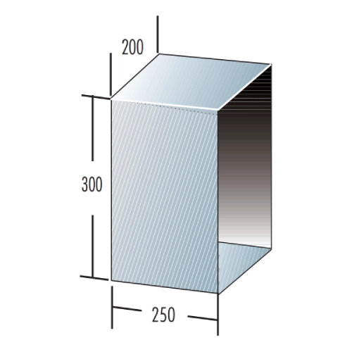 Putztürverlängerung L=250 mm, BxH=200x300 mm - einwandig - Raab EW-FU