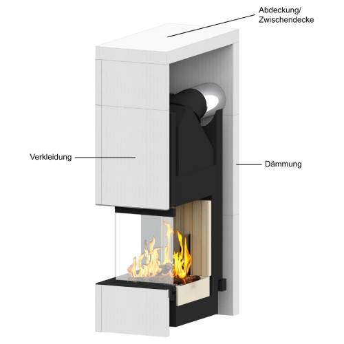 Individuelle Kaminverkleidung aus Calciumsilikat