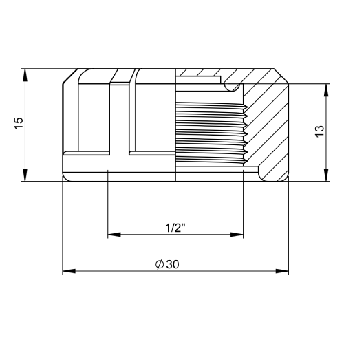 Verschlusskappe für Kondensatablauf 1/2“ (bis 200°C) - einwandig - Tecnovis TEC-EW-Classic