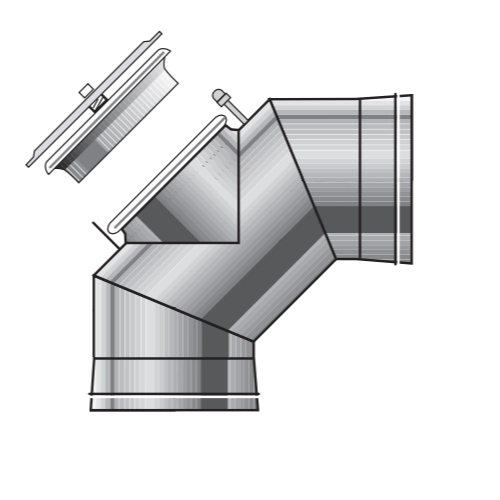 Bogen starr 87° mit RV BHKW - einwandig - Raab EW-FU