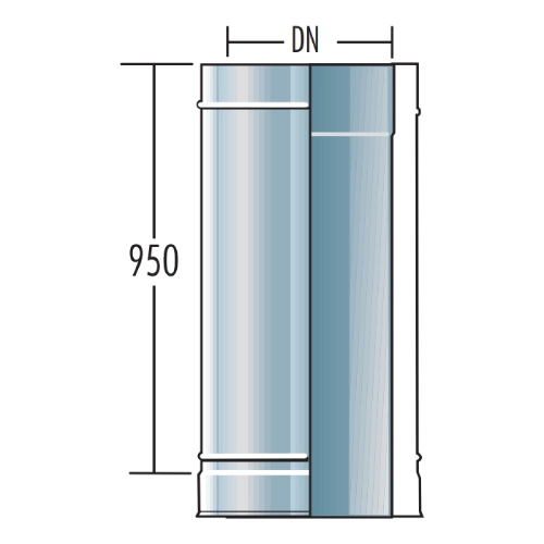 Rohrelement 1000 mm - doppelwandig - Raab DW-FU