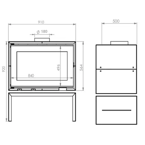 A Caminetti Tunnel 90 Kaminofen 8 kW