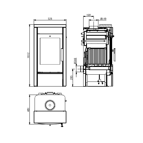 Haas und Sohn AQUA RIVA II easy Kaminofen 8 kW wasserführend