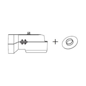 Leda - Waagerechter Guss-Heizgasstutzen Ø 180 mm + Guss-Heizgasstutzen Ø180 mm Kaminzubehör