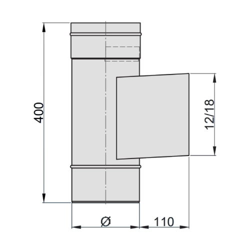 Prüföffnung Hochtemperatur 120/180 mm - einwandig - eka edelstahlkamine complex E