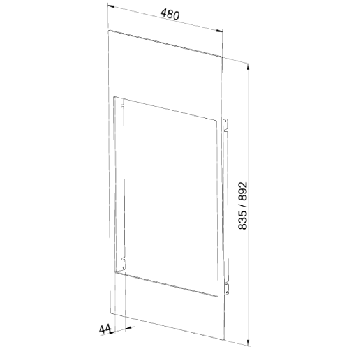 Leda - Stahl-Frontplatte H835 x B480 mm (6 mm), schwarz pulverbeschichtet Kaminzubehör