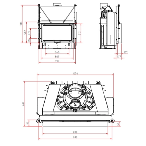 SCHMID Lina 87 h Kamineinsatz 10 kW Schiebetür