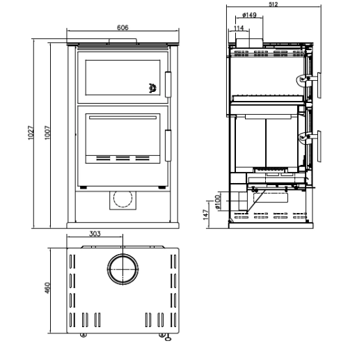 Haas und Sohn FUMO back plus Kaminofen 11,5 kW mit backfach