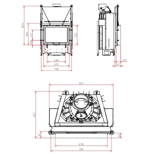 SCHMID Lina 6751 h Kristall+ Kamineinsatz 9 kW Schiebetür