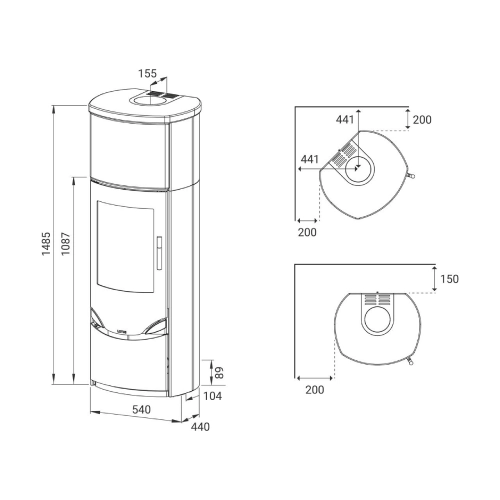 Lotus Prio M Kaminofen 6 kW Speckstein