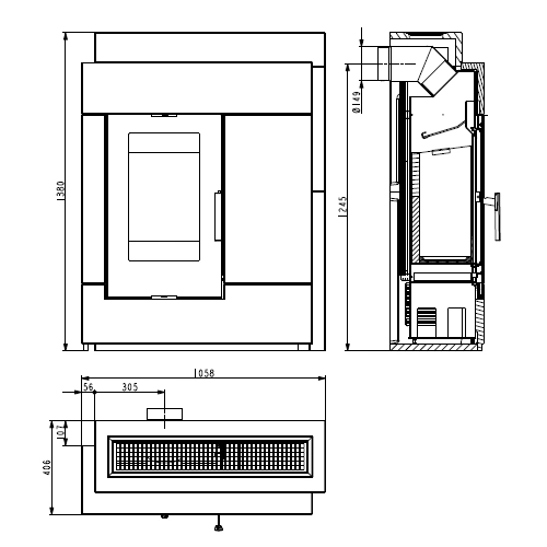 Haas und Sohn PINUS-II Kaminbausatz 8 kW