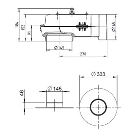 Leda - Waagerechter Guss-Heizgasstutzen 145 mm Heizgasstutzen 145 mm (nicht für Turma XL) Kaminzubehör