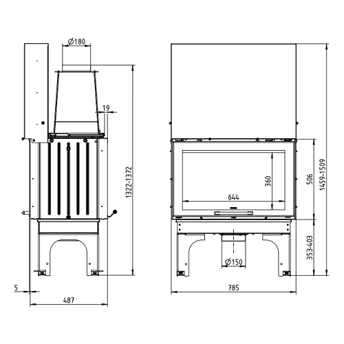 Leda Tiga H DS 80D Kamineinsatz 14 kW