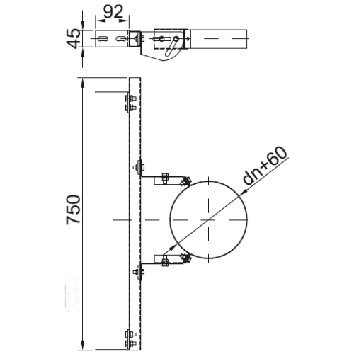 Sparrenbefestigung drehbar inkl. Wandhalterung 50-100 mm - doppelwandig - Reuter DW-Systeme