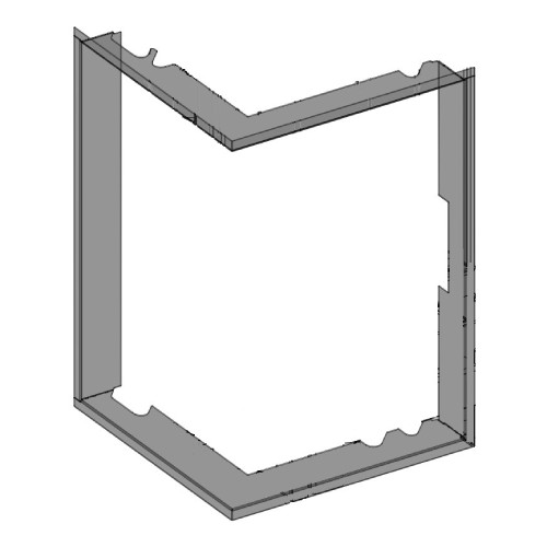 Austroflamm - 55x55x57 Designrahmen klapp eck, Ausführung in gussgrau Kaminzubehör