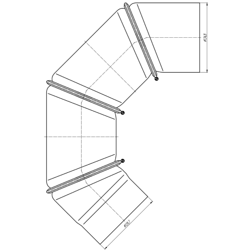 Ofenrohr - Winkel 0-90° 4-teilig ohne Tür schwarz - Tecnovis TEC-Stahl