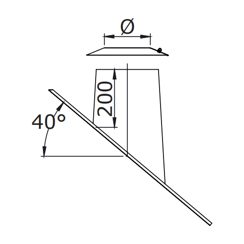 Dachdurchführung 36-45° mit Elastomerrand schwarz und Wetterkragen - doppelwandig - Jeremias DW-WHITE