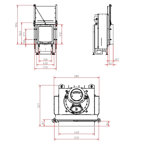 SCHMID Lina GT 45 h Kamineinsatz 5 kW Schiebetür