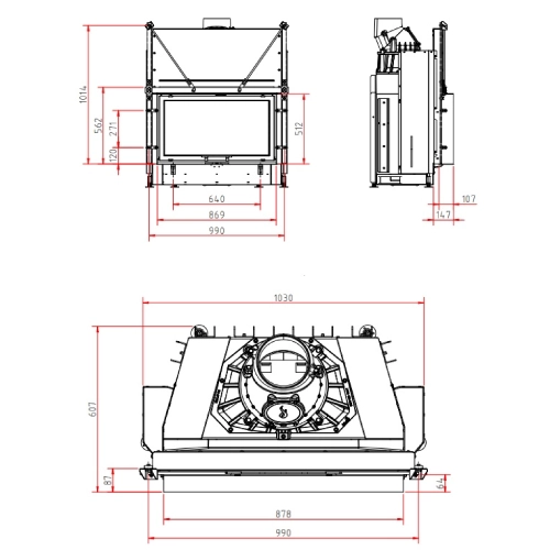 SCHMID Lina 87 h Kristall+ Kamineinsatz 10 kW Schiebetür