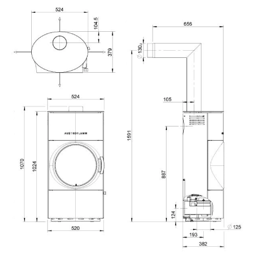 Austroflamm Clou compact Cook Kaminofen 6 kW