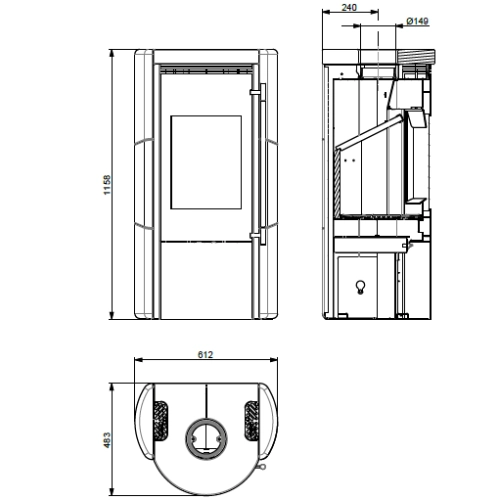 Haas und Sohn UPPSALA IV HSC speckstein Kaminofen 6 kW mit Holzfach