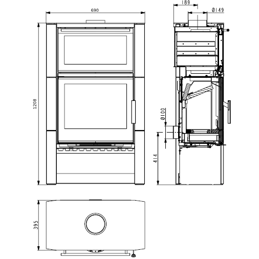 Haas und Sohn NEWHAM easy back stahl Kaminofen 8 kW