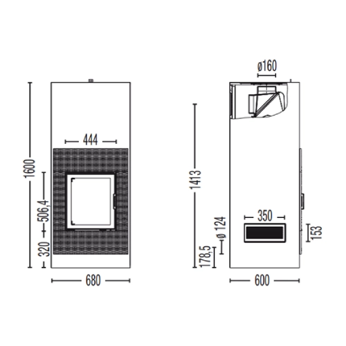 Austroflamm Kera Xtra 45 Kaminbausatz 6 kW Drehtür