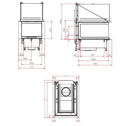 SCHMID Ekko U60(90) h Kamineinsatz 14 kW Schiebetür