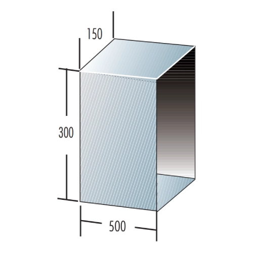 Putztürverlängerung 150x300 L = 500 mm - einwandig - Raab EW-FU