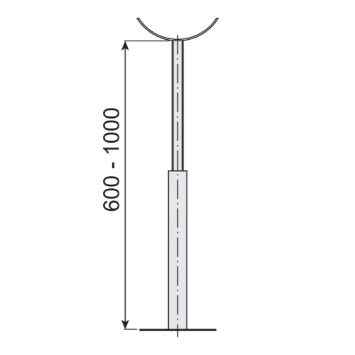 Stützfuß 600-1000 mm - einwandig - eka edelstahlkamine complex E