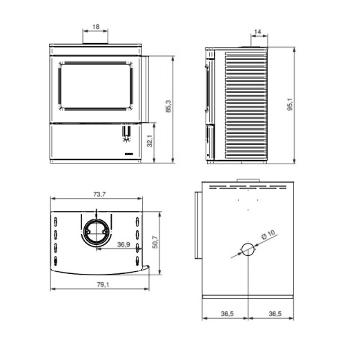 Palazzetti Nicole Gusseisen Kaminofen 9,1 kW