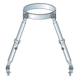 Teleskop-Abspannset (bis 2800 mm teleskopierbar) - doppelwandig - Raab DW 25 Optilife