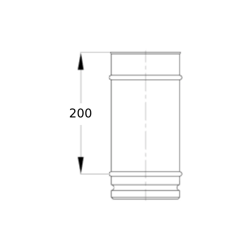 Rohrelement 250 mm - einwandig - Schiedel PRIMA PLUS