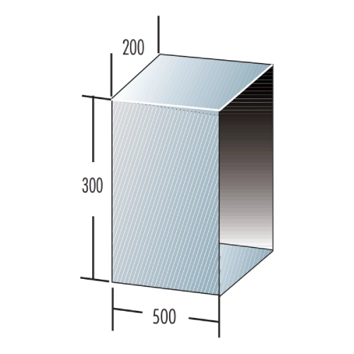 Putztürverlängerung 200x300 L = 500 mm - einwandig - Raab EW-FU