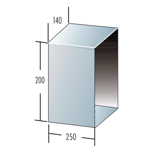 Putztürverlängerung L=250 mm, BxH=140x200 mm - einwandig - Raab EW-FU