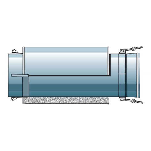 V-Rohrelement 333 mm (für Verbindungsleitung druckdicht) - doppelwandig - Raab DW-Alkon