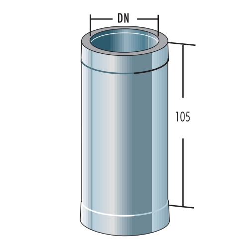 Rohrelement 165 mm - doppelwandig - Raab DW-Alkon