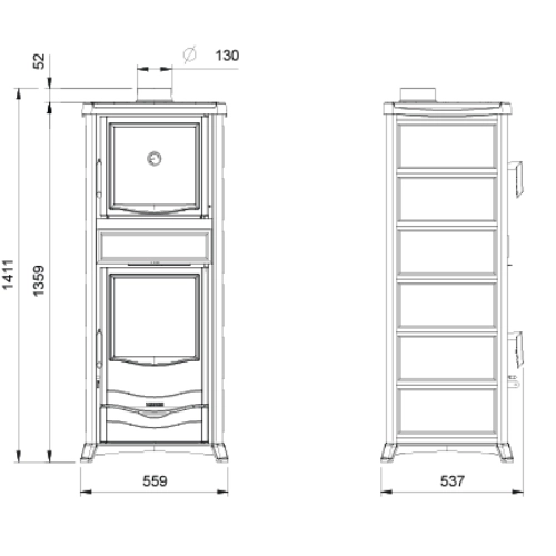 La Nordica Rossella Plus Forno 5.0 - Petra Kaminofen 9,4 kW mit Backfach