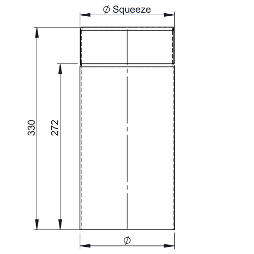 Ofenrohr - Längenelement 330 mm gussgrau - Tecnovis TEC-Stahl