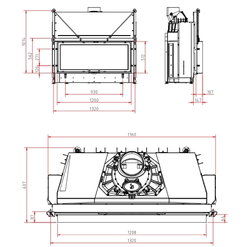 SCHMID Lina 120 h Kamineinsatz 10 kW Schiebetür