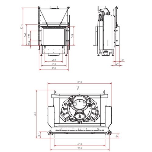 SCHMID TV 6751 h/k Kristall+ Kamineinsatz 9 kW Durchsicht Schiebetür/Kippbar