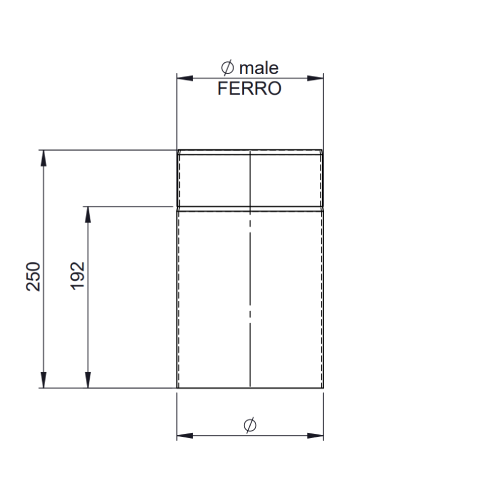 Ofenrohr - Längenelement 250 mm gussgrau - Tecnovis TEC-Stahl