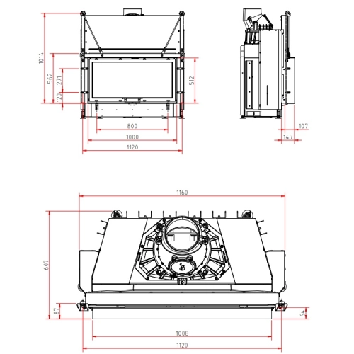 SCHMID Lina 100 h Kamineinsatz 10 kW Schiebetür