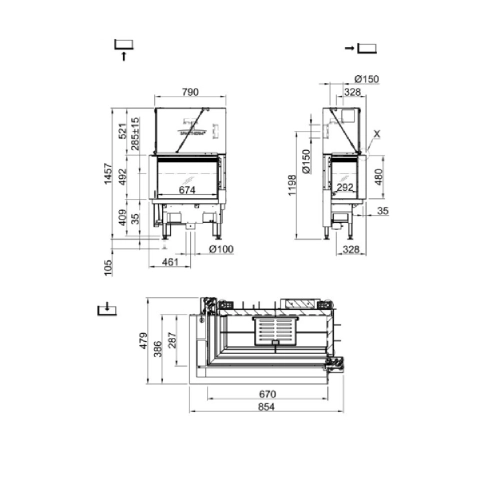 Spartherm Lean 2L-70h Kamineinsatz 7,9 kW Schiebetür