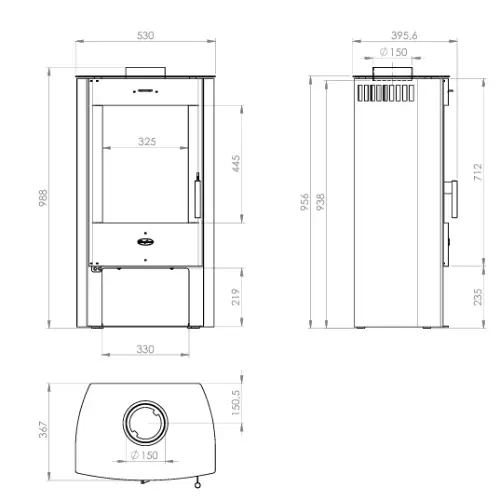 Fireplace Tuvalu Kaminofen 6 kW