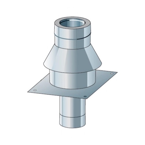 Fussteil für Kaminmontage hinterlüftet - doppelwandig - Raab DW-Alkon