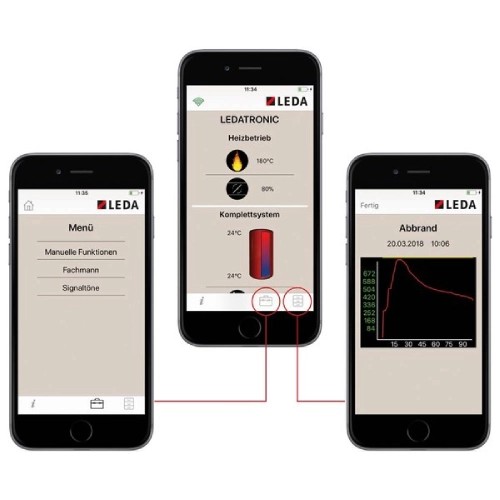 Leda - LEDATRONIC LT3 WiFi (Heizeinsätze mit Ø 150 mm Verbrennungsluftstutzen) Kaminzubehör