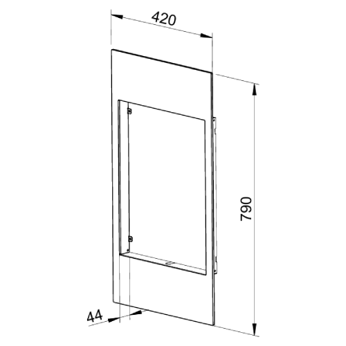 Leda - Stahl-Frontplatte für TURMA H75, 790x420 mm (6 mm), schwarz pulverbeschichtet Kaminzubehör