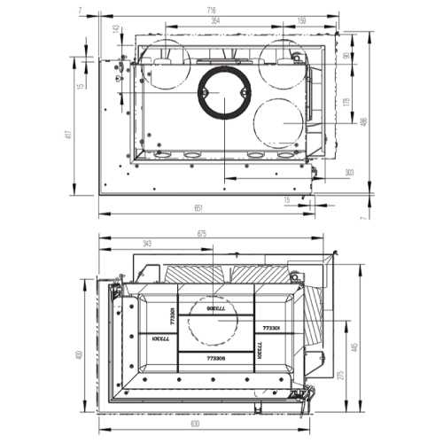 Austroflamm Eckkamin 63x40x42K 2.0 Kamineinsatz 8 kW Drehtür