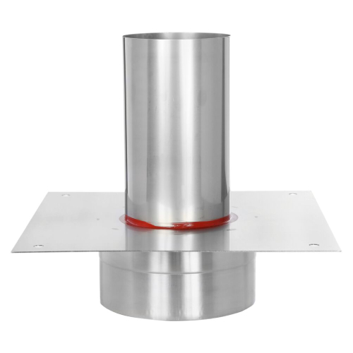 Grundplatte für Kaminerhöhung mit rundem Einschub, l=220 mm - doppelwandig - Tecnovis TEC-DW-Design